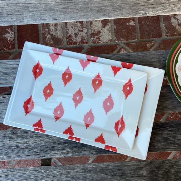 Nate Berkus red ikat platters (2) - Picture 5 of 5